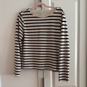 H&M Black and White Striped Long Sleeve Top